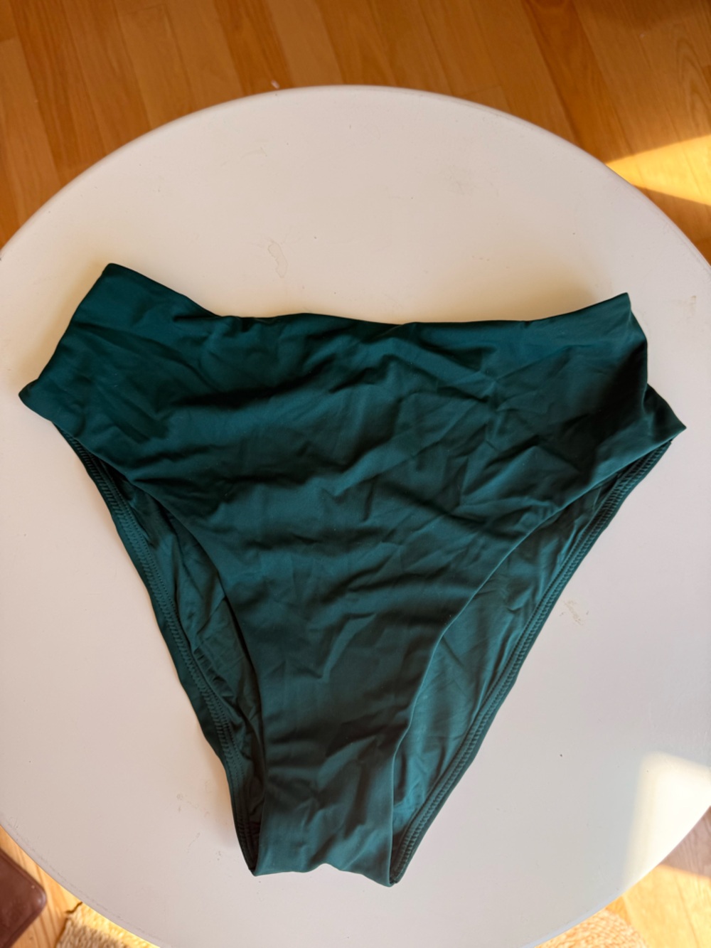 High-Waist Bikini Bottom in Deep Green